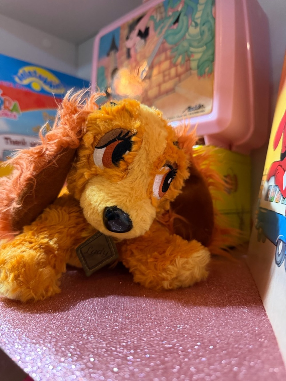 Disney Parks Lady Plush Toy Lady and the Tramp Dog Stuffed Animal Vintage Style